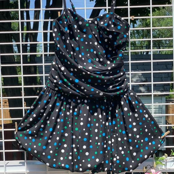Spaghetti strap polka dot mini dress - Picture 1 of 5